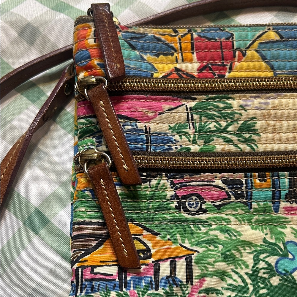 Dooney & Bourke tropical Sandbar Triple Zip Quilted Crossbody - Picture 3 of 6